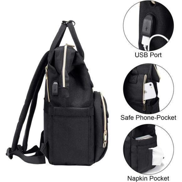 Nurse Backpack Laptop Backpack for Women with Stethoscope Case & USB - Picture 5 of 7